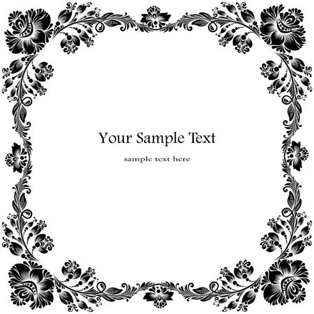 frames with floral ornamentsのイラスト素材