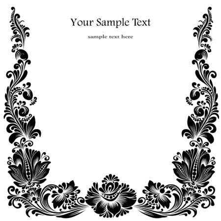 frames with floral ornamentsのイラスト素材