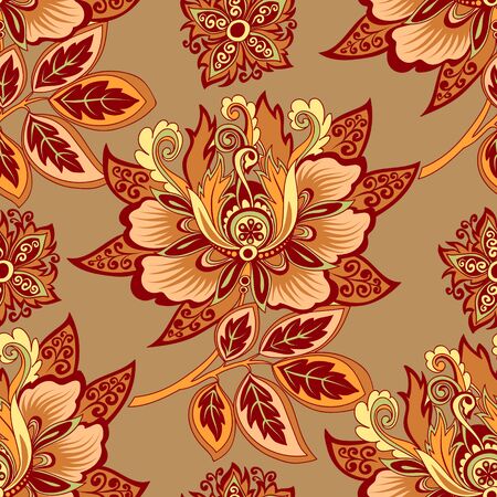 seamless floral ornament in pastel colorsのイラスト素材