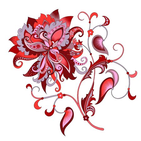 Decorative flower with oriental style vector illustrationのイラスト素材
