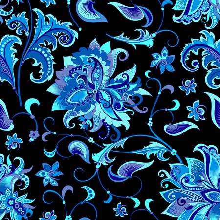 seamless pattern with blue flowers Vector illustration.のイラスト素材