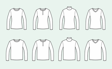 Women's and men's jumper. set. vector illustration.のイラスト素材