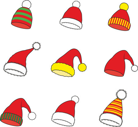 Winter cap set.のイラスト素材