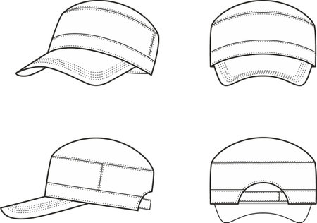 Mens baseball cap. Front, back, side.のイラスト素材