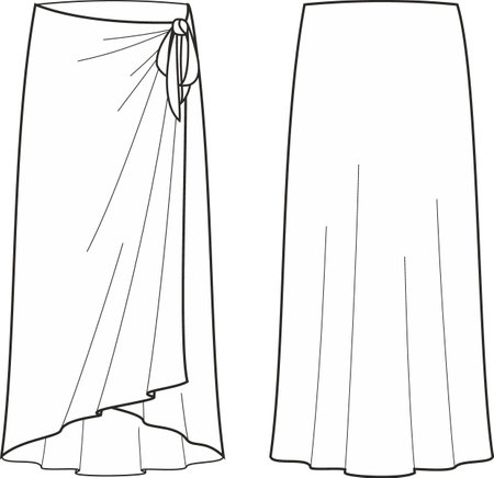 Womens pareo or sarong summer skirt.のイラスト素材