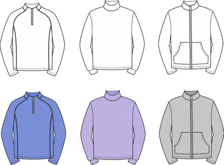 Mans sport zipper jacket and turtleneck.のイラスト素材