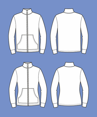 Mans and womans sport zipper jacket with pockets.のイラスト素材