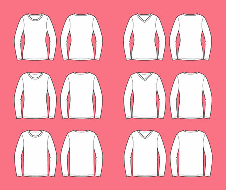 Womens jumper. Front and back.のイラスト素材