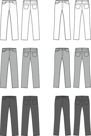 Mans and womans classic straight jeans.menのイラスト素材