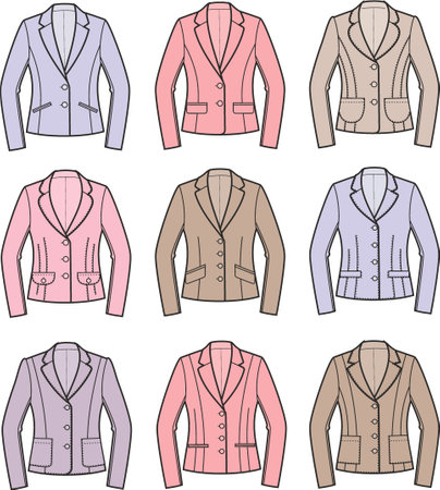 Set of womans business suit jackets.のイラスト素材