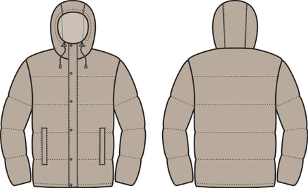 Mens winter quilted down jacket.のイラスト素材