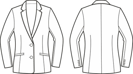 Womens business suit jacket. Fashion CAD.のイラスト素材