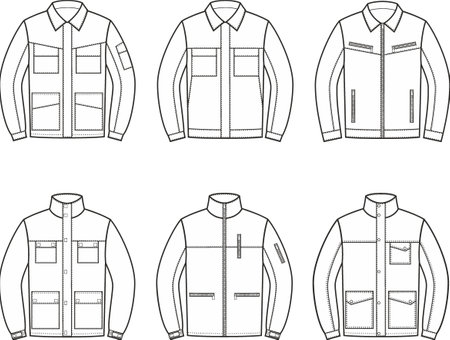Mens work jacket. Fashion CAD.のイラスト素材