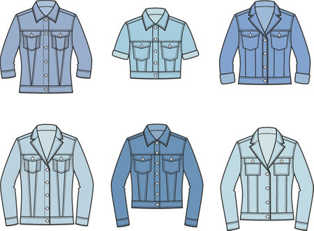 Womens jean jacket. Fashion CAD.のイラスト素材