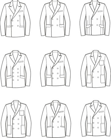 Mens business suit jacket. Fashion CAD.のイラスト素材