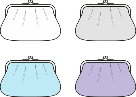 Set of purses. Fashion CAD.のイラスト素材