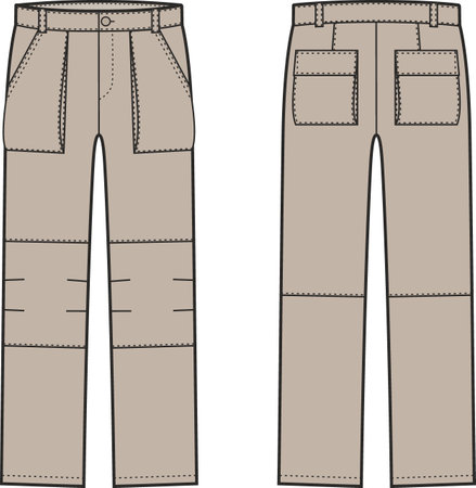 Mens work pants. Fashion CAD.のイラスト素材
