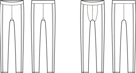 Mens and womens sport leggings. Fashion CAD.のイラスト素材