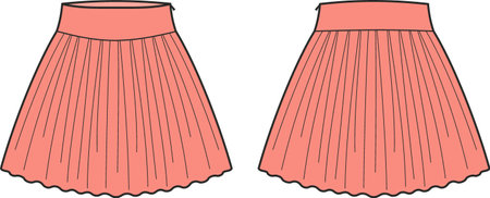 Womens mini skirt. Fashion CAD.のイラスト素材