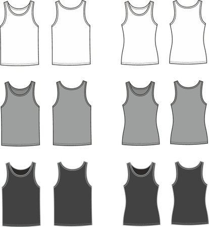 Mens and womens tank top. Front and back.のイラスト素材