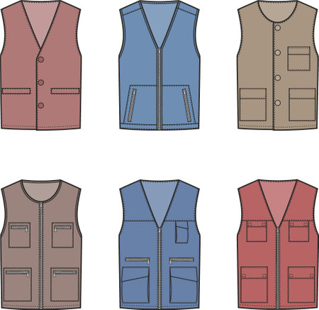 Set of zipped work vests.のイラスト素材