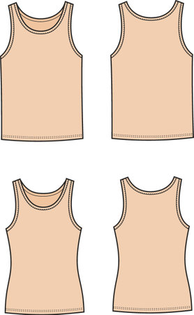 Mens and womens tank top. Front and back.のイラスト素材