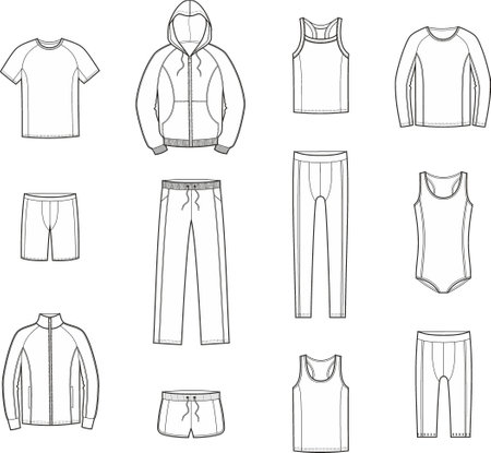 Set of mens sport wear set.のイラスト素材