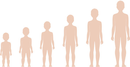 Child figure from 1 to 10 years old.のイラスト素材