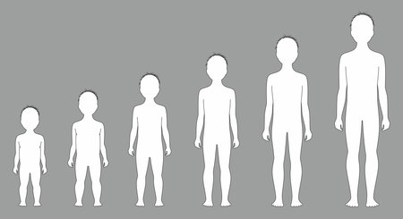 Child figure from 1 to 10 years old.のイラスト素材