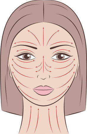 Vector illustration of female face.のイラスト素材
