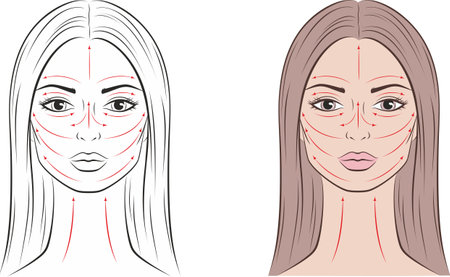 Vector illustration of female face.のイラスト素材