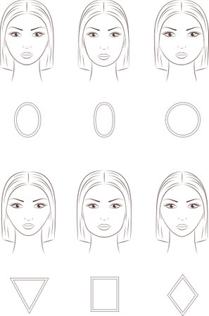Vector illustration of female face.のイラスト素材