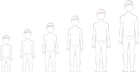 Child figure from 1 to 10 years old.のイラスト素材