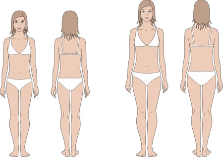 Teenager figure. Front and back.のイラスト素材