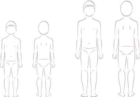 Child figure. Front and back.のイラスト素材