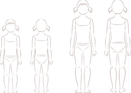 Child figure. Front and back.のイラスト素材