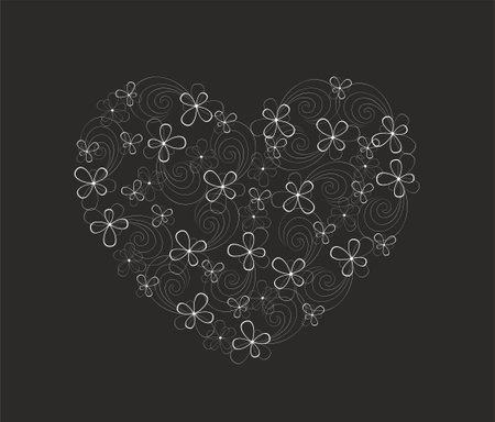 Flower heart template. Vector illustration.のイラスト素材