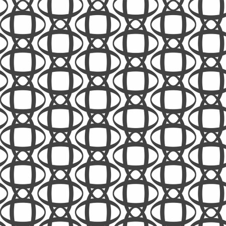 Openwork seamless black and white pattern.のイラスト素材
