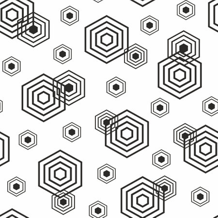 Abstract seamless pattern with hexagonsのイラスト素材