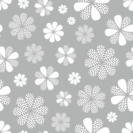 Decorative seamless pattern with abstract flowers.のイラスト素材