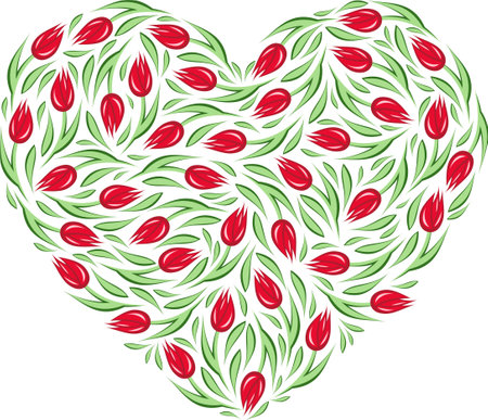 Tulip heart template. Vector illustration.のイラスト素材