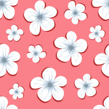 Decorative seamless pattern with abstract flowers.のイラスト素材