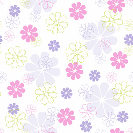 Decorative seamless pattern with abstract flowers.のイラスト素材