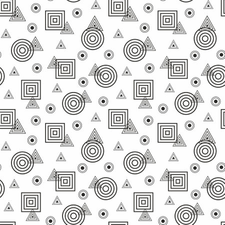 Geometric black and white seamless pattern.のイラスト素材
