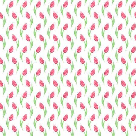 Seamless pattern with tulip flowers.のイラスト素材