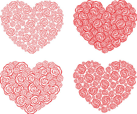 Rose heart template. Vector illustration.のイラスト素材