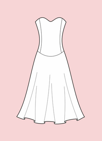 Womens holiday dress on a background.のイラスト素材