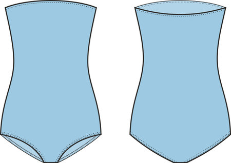 Womens one piece strapless swimsuit.のイラスト素材