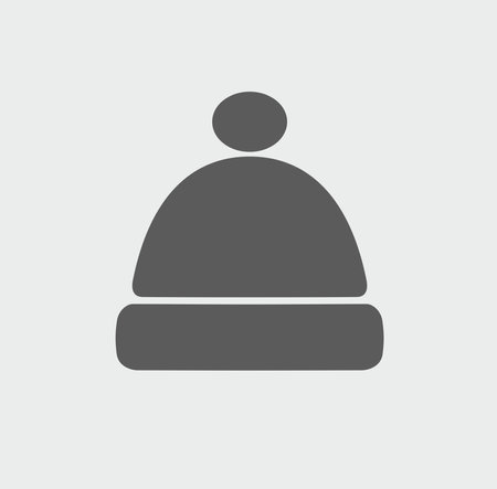 Knitted cap icon on a background. Vector illustration.のイラスト素材
