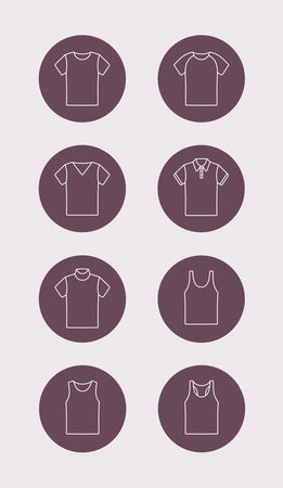 Mens t-shirt, singlet, turtleneck. Clothes line icon. Vector illustration.のイラスト素材
